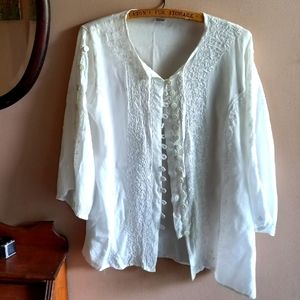 White boho blouse
